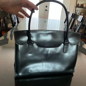 LODIS large heavy leather bag use as purse, brief or laptop bag.
